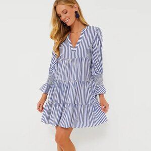 POMANDER PLACE Blue and White Stripe Cotton Poplin Kenzo Dress